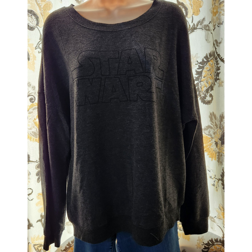 Star Wars Pullover Sweatshirt Women's Size Large Dark Gray/Black Cotton Blend